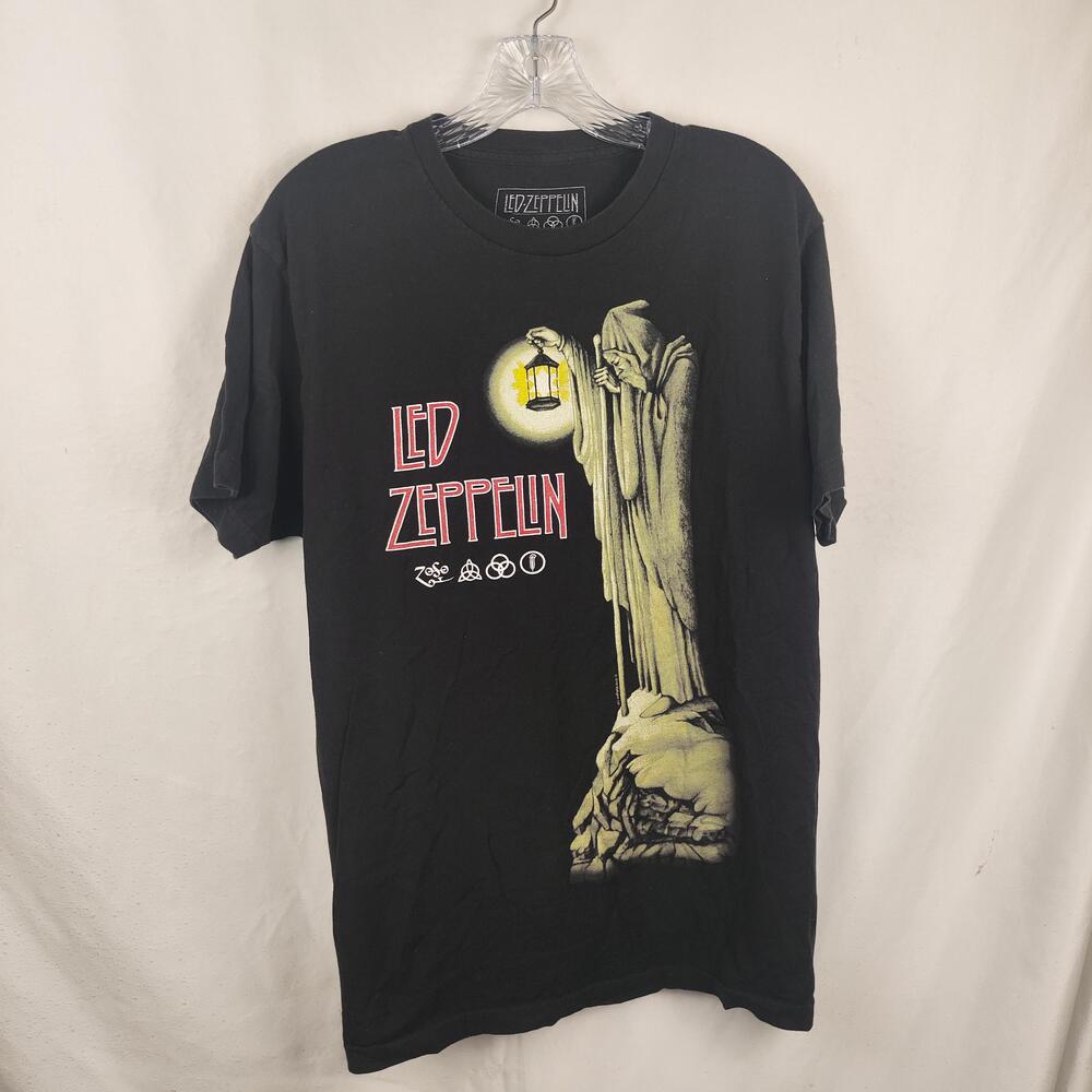 Led Zeppelin Shirt Mens Large Black Hermit Lantern Graphic Band Tee Rock Music